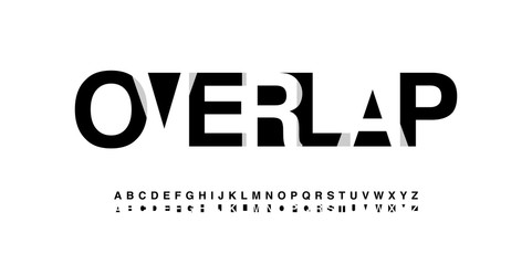 modern alphabet font overlap style. calligraphy designs for logo, Poster, Invitation, etc. Typography font uppercase. vector illustration