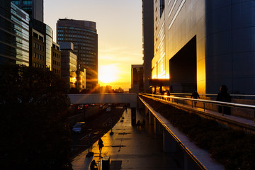 大宮駅前の夕焼け