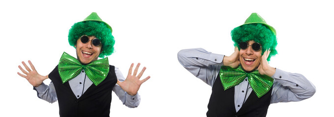 Funny man in saint patrick holiday concept