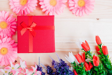 Flower and gift box