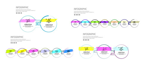 circle outline Business infographics template vector
