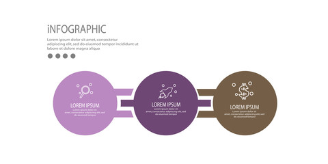 Minimal Infographic design with icons used for presentations banner, workflow layout, process diagram, flow chart, info graph vector