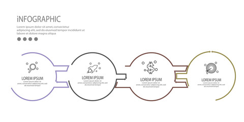 circle outline Business infographics template vector
