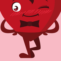 heart with bowtie emoticon character