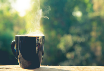 Coffee cup with smoke.