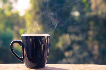 Coffee cup with smoke.