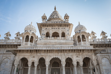 Fototapeta na wymiar Jaswant Thada : White Temple (Public temple) in Jodhpur, Rajasthan, India