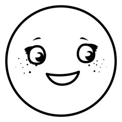 happy emoticon kawaii character