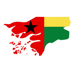 map of Guinea bissau - flag