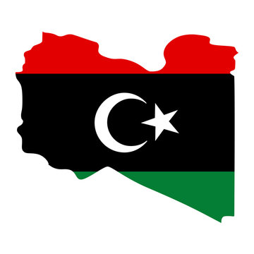 recommend clip art: map of Libya - flag