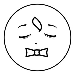 happy gentleman emoticon with bowtie