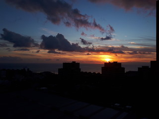 sunset over the city