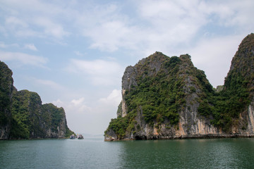 Halong Bay with sun