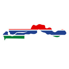 map of Gambia - flag