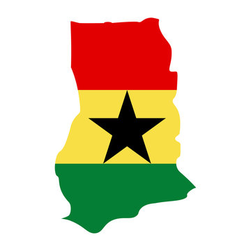 recommend clip art: map of Ghana - flag