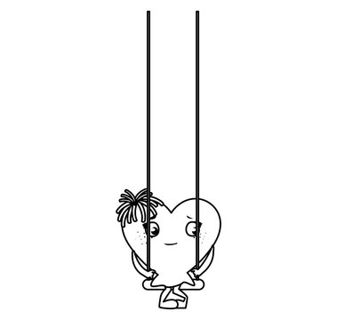 heart in swing emoticon character