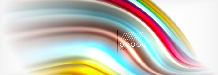 Abstract wave lines liquid fluid rainbow style color stripes background. Artistic illustration for presentation, app wallpaper, banner or poster