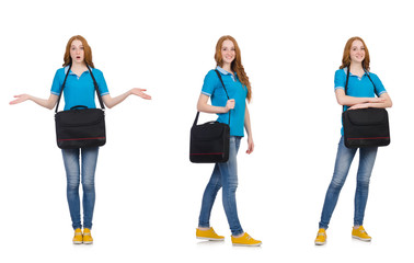 Obraz premium Young student isolated on white