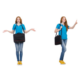 Obraz premium Young student isolated on white