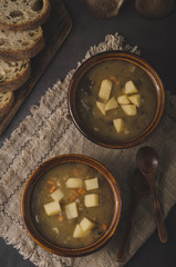 Potato mushrooms soup