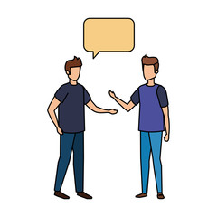 couple of men with speech bubble