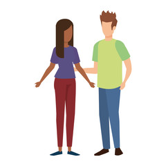 Fototapeta premium couple avatar characters icons