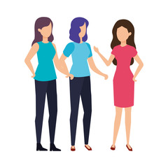 Obraz premium group of girls avatars characters