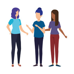 Fototapeta premium group of girls avatars characters