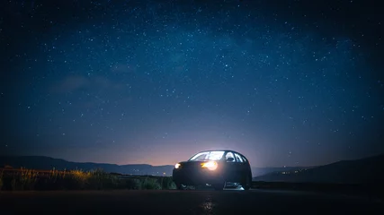 Wandcirkels plexiglas car in front of stars © Taylor