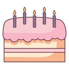 sweet birthday cake with candles