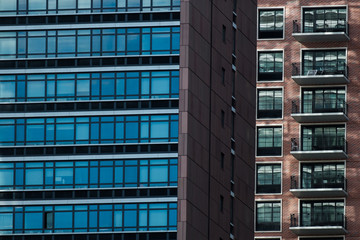 Close up view of modern residentioal buildings