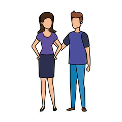 Fototapeta premium couple avatar characters icons