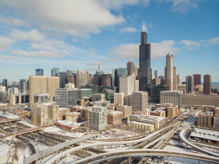 Fototapeta na wymiar Chicago downtown buildings skyline