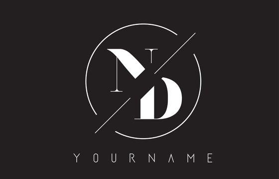 ND Letter Logo with Cutted and Intersected Design