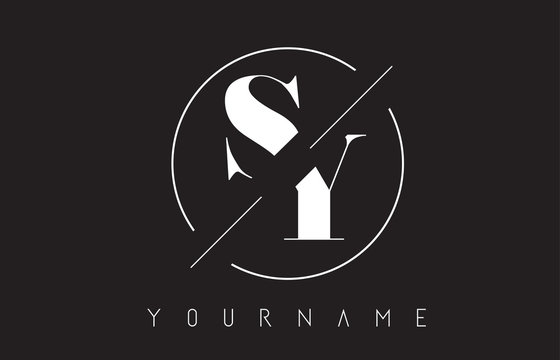 SY Letter Logo with Cutted and Intersected Design