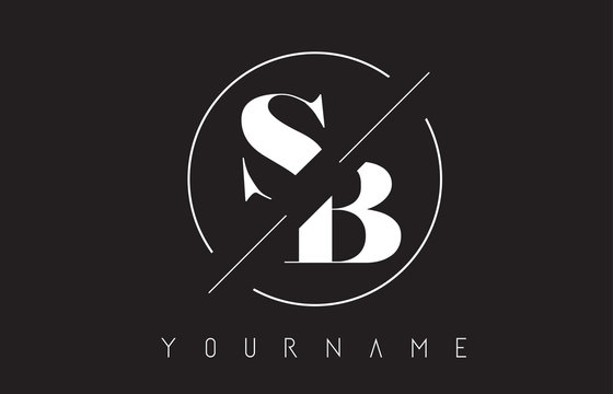 SB Letter Logo with Cutted and Intersected Design