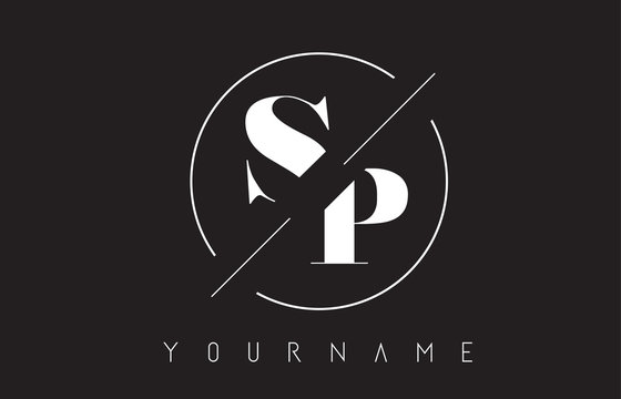 SP Letter Logo with Cutted and Intersected Design