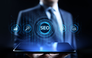 SEO Search engine optimisation digital marketing business technology concept.