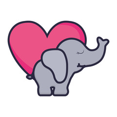 cute and little elephant with heart