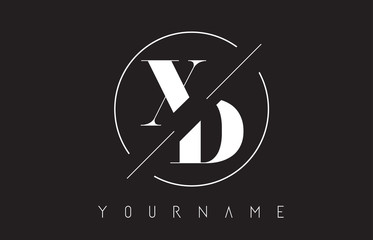 XD Letter Logo with Cutted and Intersected Design