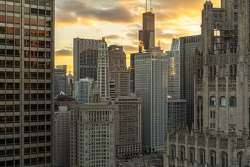 Obraz na płótnie Canvas Chicago downtown buildings skyline