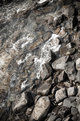 Beautiful stones in the water at Cape Teno. Tenerife. Canary Islands. Spain