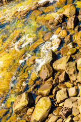 Beautiful stones in the water at Cape Teno. Tenerife. Canary Islands. Spain