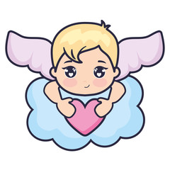 little cupid baby in cloud