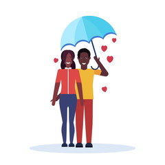 Lovers couple under umbrella happy valentines day