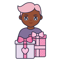 teenager boy young with love gifts