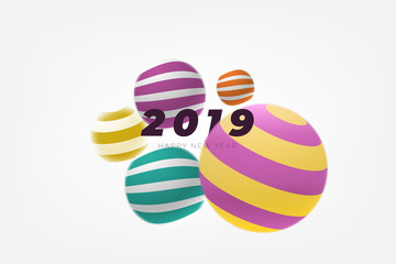 Merry Christmas and Happy New Year greeting card typography flyer template with lettering. Poster, card, label, banner design set. Vector illustration