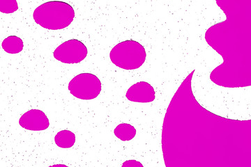 spot and daub violet paint isolated on white paper.