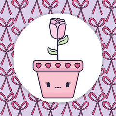 beautiful rose flower decorative icon