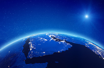 Middle East, Saudi Arabia city lights